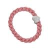 By Eloise London Woven Silver Heart Haargummi für Frauen 1 St. Farbton  Flamingo Pink