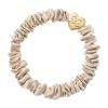By Eloise London Skinny Silk Scrunchie Gold Heart Haargummi für Frauen 1 St. Farbton  Sand