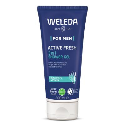 Weleda For Men Active Fresh 3in1 Duschgel für Herren 200 ml