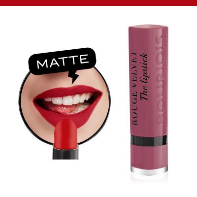 BOURJOIS Paris Rouge Velvet The Lipstick Lippenstift für Frauen 2,4 g Farbton  19 Place Des Roses