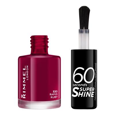 Rimmel London 60 Seconds Super Shine Nagellack für Frauen 8 ml Farbton  320 Rapid Ruby