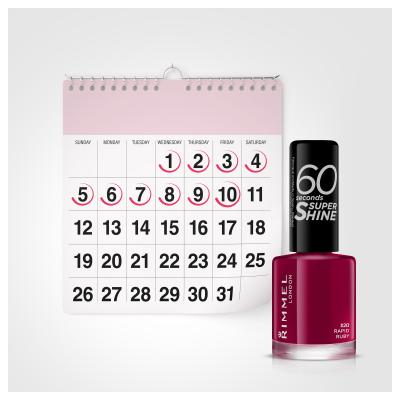 Rimmel London 60 Seconds Super Shine Nagellack für Frauen 8 ml Farbton  320 Rapid Ruby