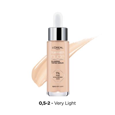 L&#039;Oréal Paris True Match Nude Plumping Tinted Serum Foundation für Frauen 30 ml Farbton  0,5-2 Very Light