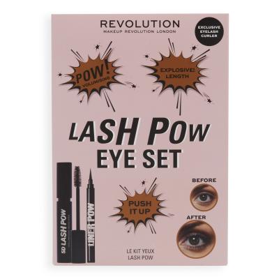 Makeup Revolution London Lash Pow Eye Set Geschenkset 5D Lash Pow Mascara 12,2 ml + Eye Liner Pow 0,5 ml Black + Wimpernzange