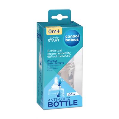 Canpol babies Royal Baby Easy Start Anti-Colic Bottle Little Prince 0m+ Babyflasche für Kinder 120 ml