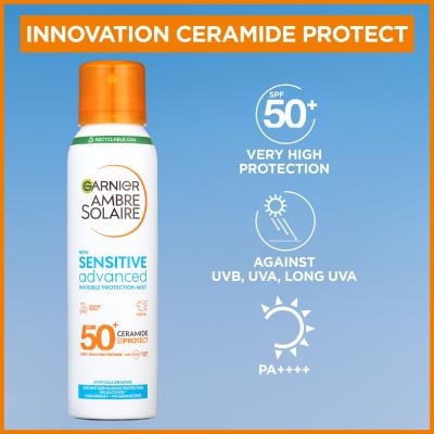 Garnier Ambre Solaire Sensitive Advanced Invisible Protection Mist SPF50+ Sonnenschutz 150 ml