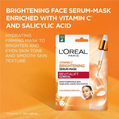 L&#039;Oréal Paris Revitalift Clinical Vitamin C Brightening Serum-Mask Gesichtsmaske für Frauen 26 g