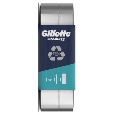 Gillette Mach3 Geschenkset Rasierer 1 St. + Rasiergel Soothing With Aloe Vera Sensitive 75 ml + Dose