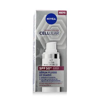 Nivea Cellular Expert Filler Daily UV Serum Fluid SPF50+ Sonnenschutz fürs Gesicht für Frauen 30 ml