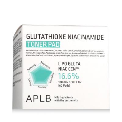 APLB Glutathione Niacinamide Toner Pad Gesichtswasser und Spray 60 St.