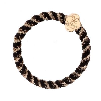 By Eloise London Woven Gold Quatrefoil Haargummi für Frauen 1 St. Farbton  Golden Graphite