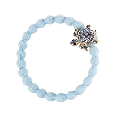 By Eloise London Bling Charms Gold Diamanté Turtle Haargummi für Frauen 1 St. Farbton  Sky Blue