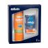 Gillette Fusion5 Ultra Sensitive + Cooling Geschenkset Rasiergel 200 ml + After Shave Balsam Gillette Pro 3in1 SPF15 50 ml