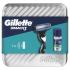 Gillette Mach3 Geschenkset Rasierer 1 St. + Rasiergel Soothing With Aloe Vera Sensitive 75 ml + Dose