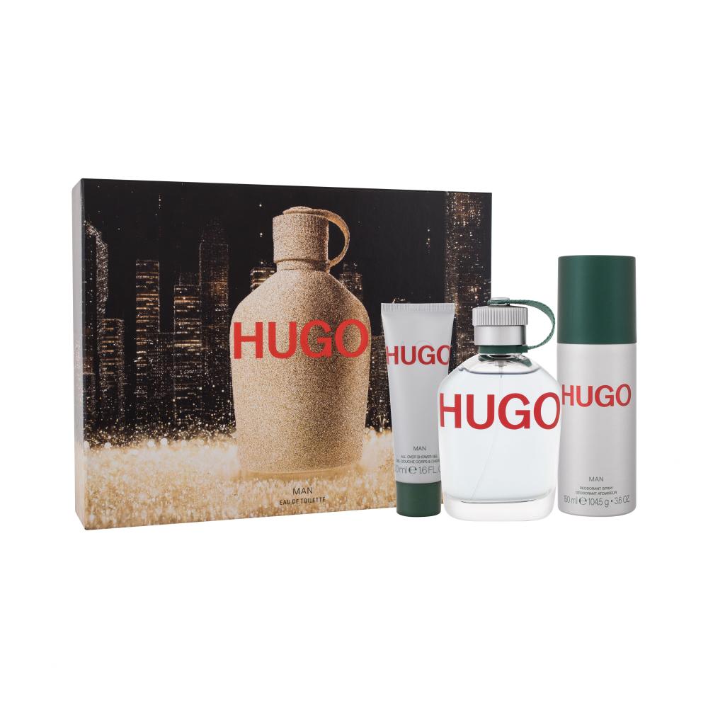 HUGO BOSS Hugo Man Geschenkset Edt 125 ml + Deodorant 150 ml + Duschgel