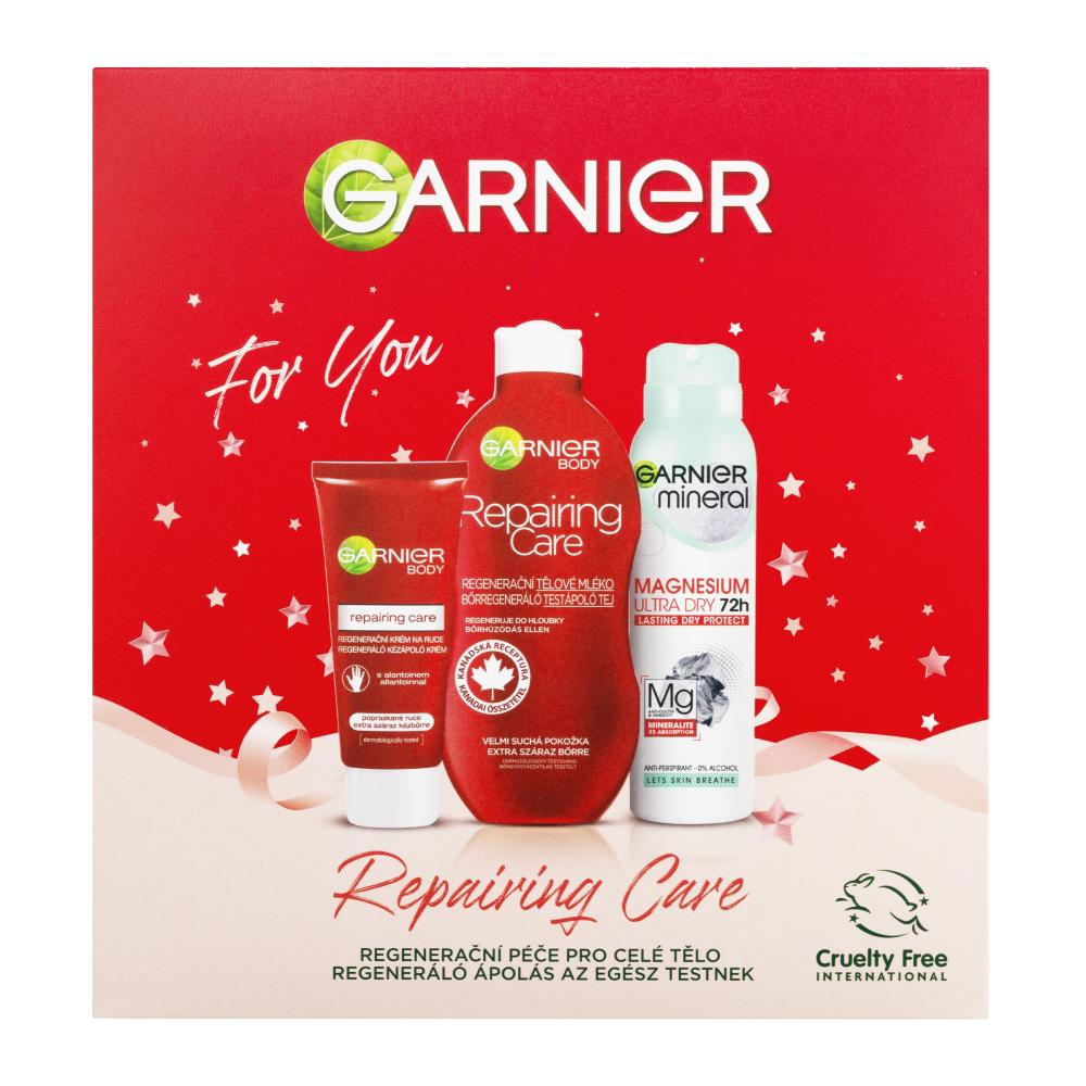 Garnier Repairing Care Gift Set Geschenkset Körpermilch Repairing Care 400  ml + Handcreme Intensive Care Repairing Hand Cream 100 ml + Deodorant  Mineral Magnesium Ultra Dry 72h 150 ml