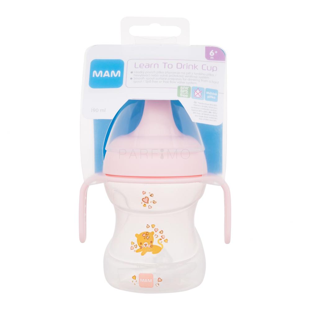 Tazza MAM Learn To Drink Con Beccuccio Morbido - Per Bambini 6+ Mesi, 190 Ml, Manici Removibili, Azzurro - Foto 4