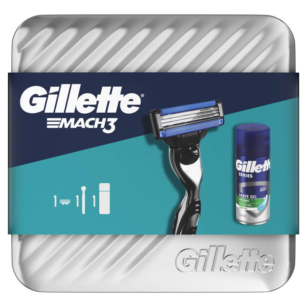 Gillette Mach3 Geschenkset Rasierer 1 St. + Rasiergel Soothing