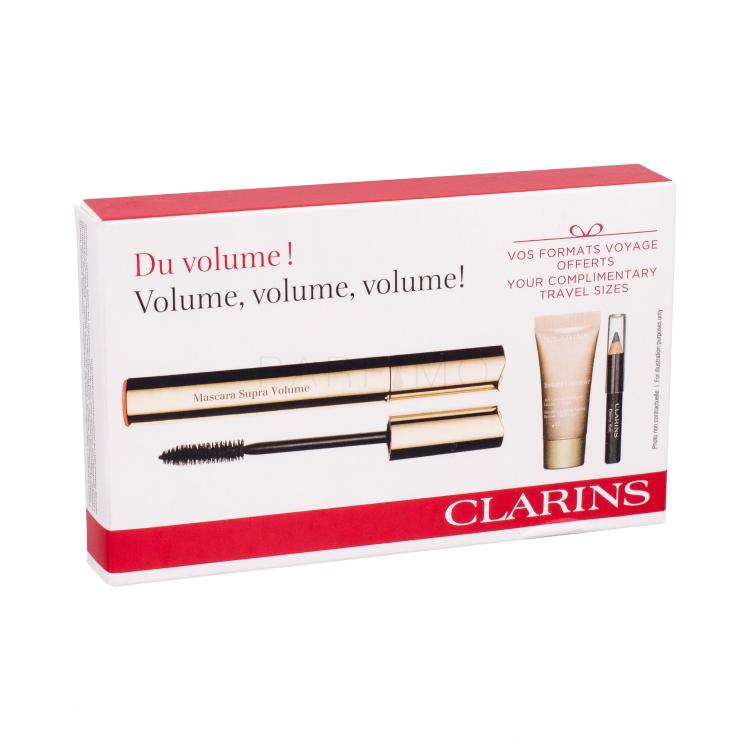 Clarins Mascara Supra Volume Geschenkset Mascara 8 ml + Abdeckstift Instant Concealer 5 ml 02 Medium + Eyeliner Crayon Khol 0,39 g 01 Carbon Black