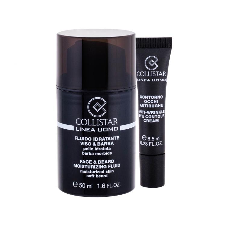 Collistar Uomo Face &amp; Beard Geschenkset Feuchtigkeitsfluid 50 ml + Augenpflege Anti-Wrinkle Eye Contour Cream 8,5 ml