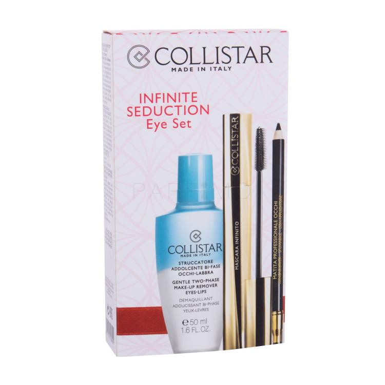 Collistar Infinito Geschenkset Mascara 11 ml + Eyeliner 1,2 g Black + Make-up-Entferner Gentle Two Phase 50 ml