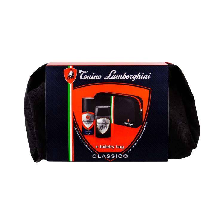 Lamborghini Classico Geschenkset toaletná voda 100 ml + dezodorant 150 ml + kozmetická taška
