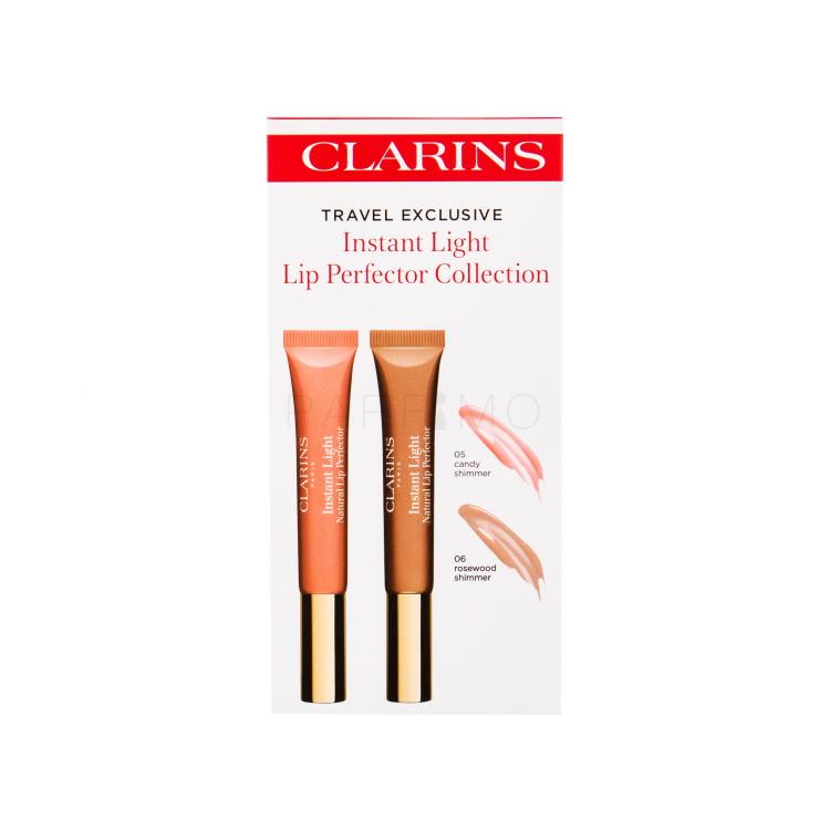 Clarins Instant Light Natural Lip Perfector Geschenkset Lipgloss 12 ml + Lipgloss 12 ml 06 Rosewood Shimmer