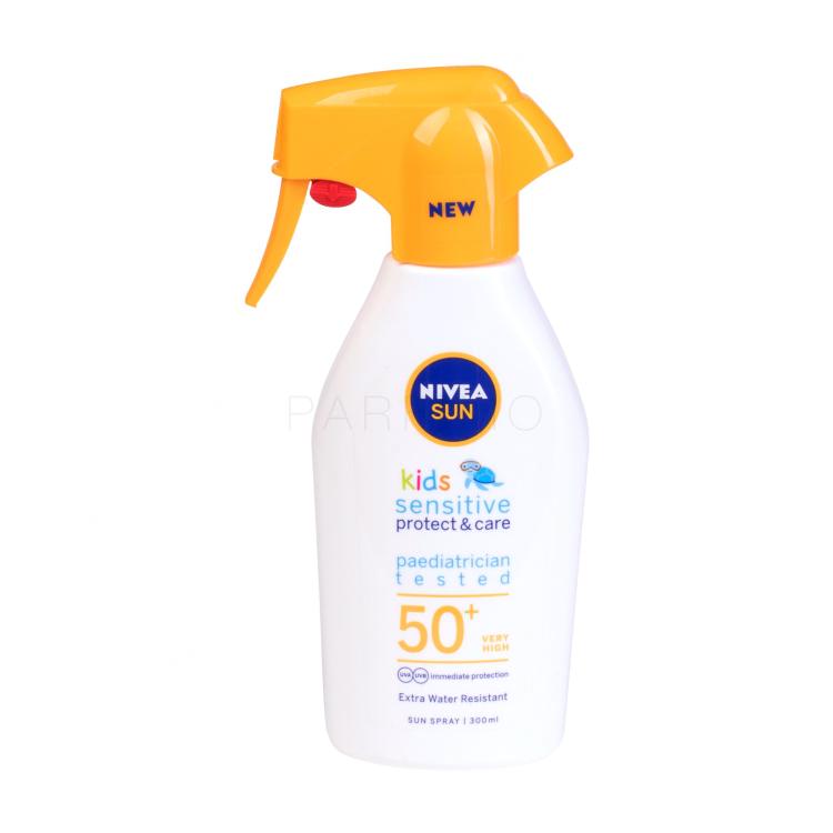 Nivea Sun Kids Protect &amp; Care Sensitive Sun Spray SPF50+ Sonnenschutz für Kinder 300 ml