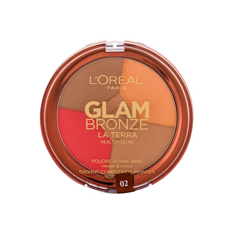 L&#039;Oréal Paris Glam Bronze La Terra Healthy Glow Bronzer für Frauen 6 g Farbton  02 Medium Speranza