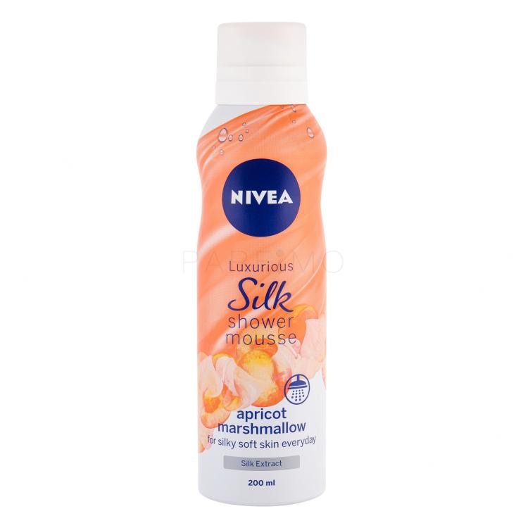 Nivea Silk Mousse Apricot Marshmallow Duschschaum für Frauen 200 ml