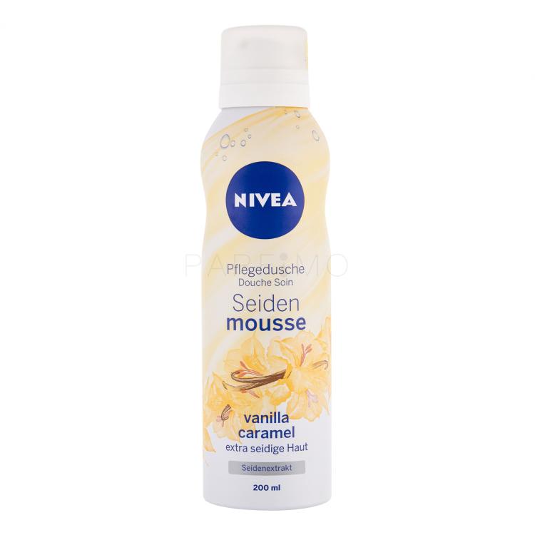 Nivea Silk Mousse Vanilla Caramel Duschschaum für Frauen 200 ml