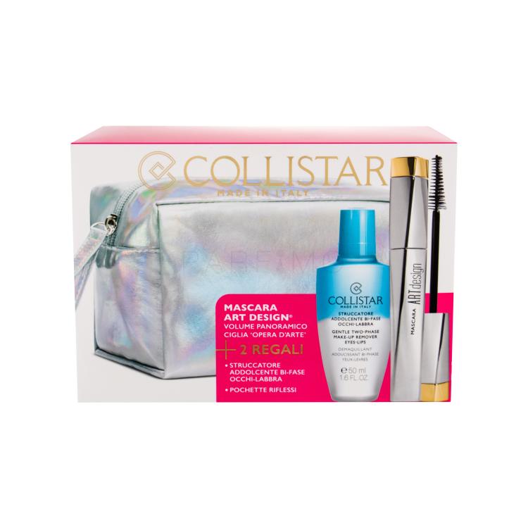 Collistar Art Design Geschenkset Mascara 12 ml + Zwei-Phasen Make-up-Entferner Gentle Two Phase 50 ml + Kosmetiktasche
