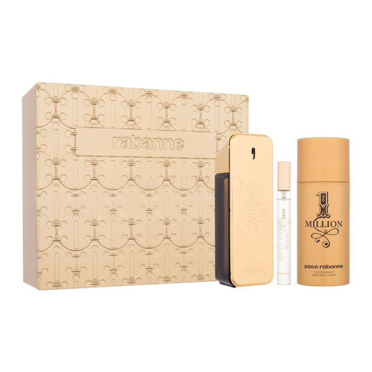 Paco Rabanne 1 Million Geschenkset Edt 100 ml + Deodorant 150 ml + Edt 10 ml