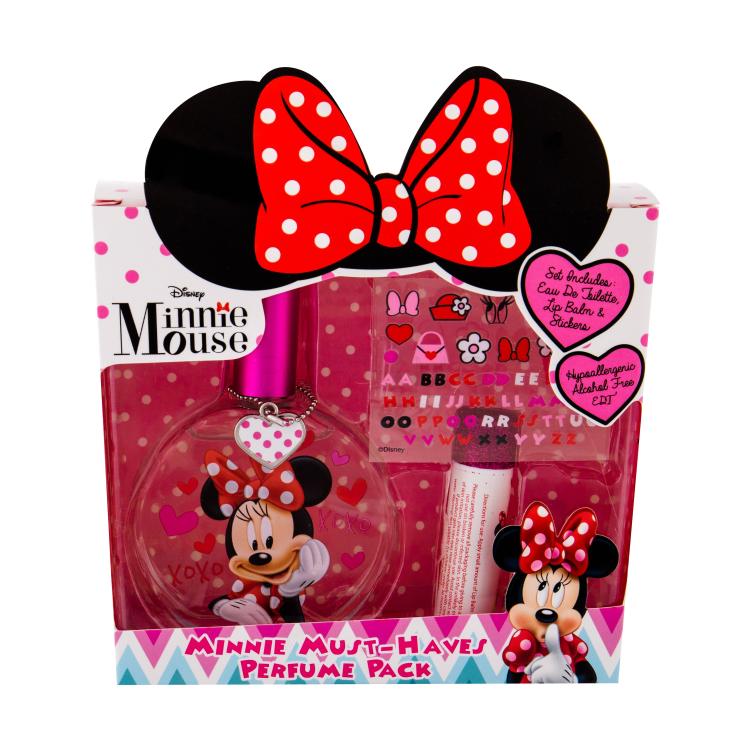 Disney Minnie Mouse Geschenkset Edt 50 ml + Lippenbalsam 3,5 g + Aufkleber