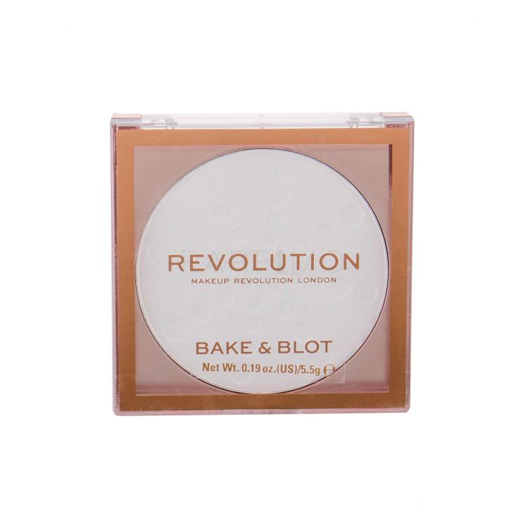 Makeup Revolution London Bake &amp; Blot Puder für Frauen 5,5 g Farbton  White