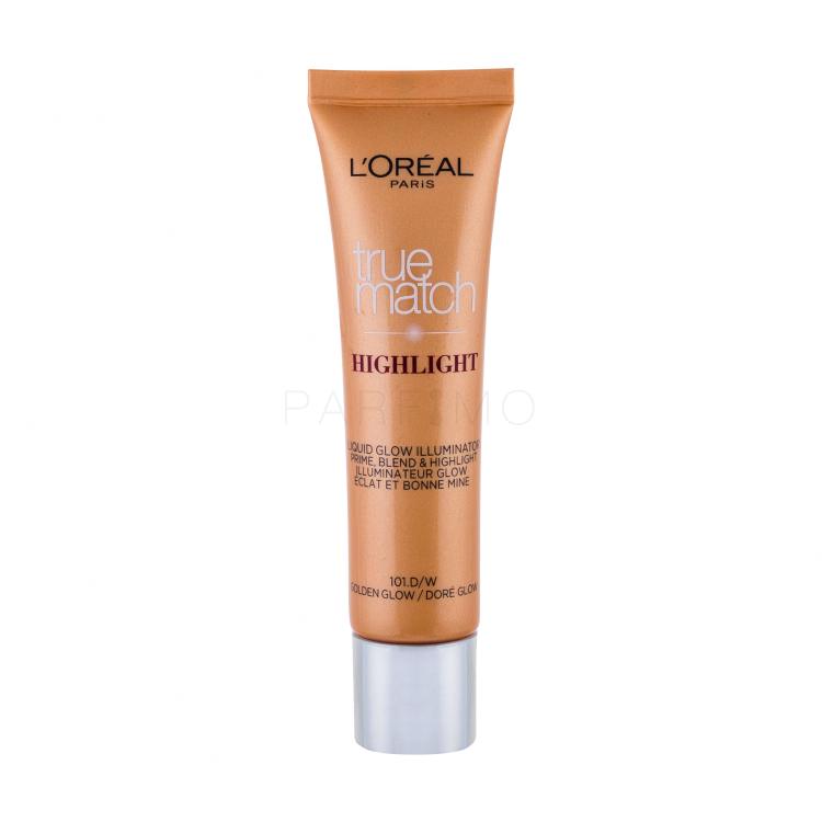 L&#039;Oréal Paris True Match Highlight Liquid Glow Highlighter für Frauen 30 ml Farbton  101.D/W Golden Glow