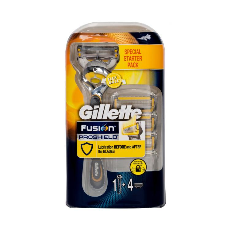 Gillette ProShield Geschenkset holiaci strojček s jednou hlavicou 1 ks + náhradnou hlavicou 3 ks