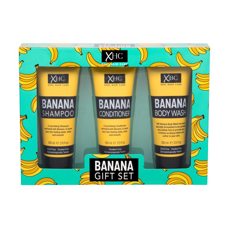 Xpel Banana Geschenkset Shampoo 100 ml + Conditioner 100 ml + Duschgel 100 ml
