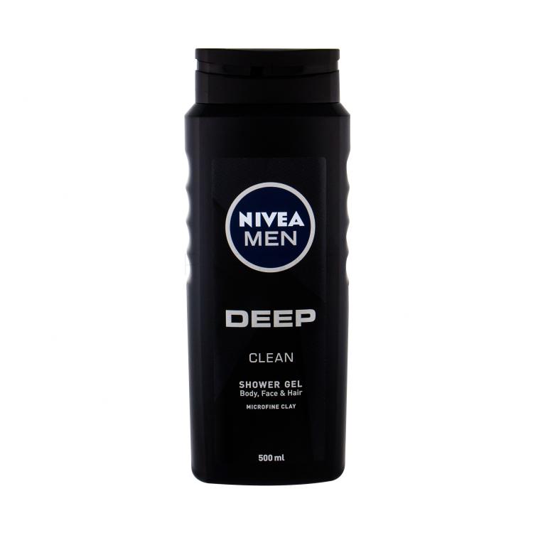 Nivea Men Deep Clean Body, Face &amp; Hair Duschgel für Herren 500 ml