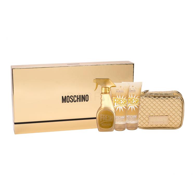 Moschino Fresh Couture Gold Geschenkset Edp 100 ml + Körpermilch 100 ml + Duschgel 100 ml + Kosmetiktasche