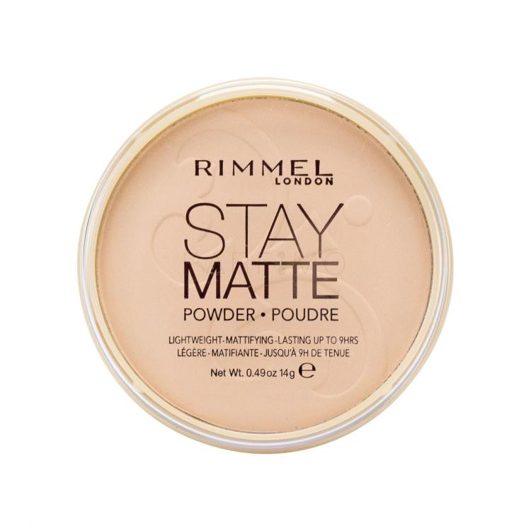 Rimmel London Stay Matte Puder für Frauen 14 g Farbton  005 Silky Beige
