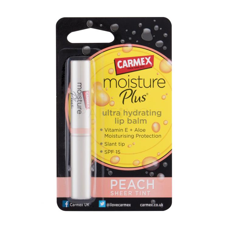 Carmex Moisture Plus SPF15 Lippenbalsam für Frauen 2 g Farbton  Peach