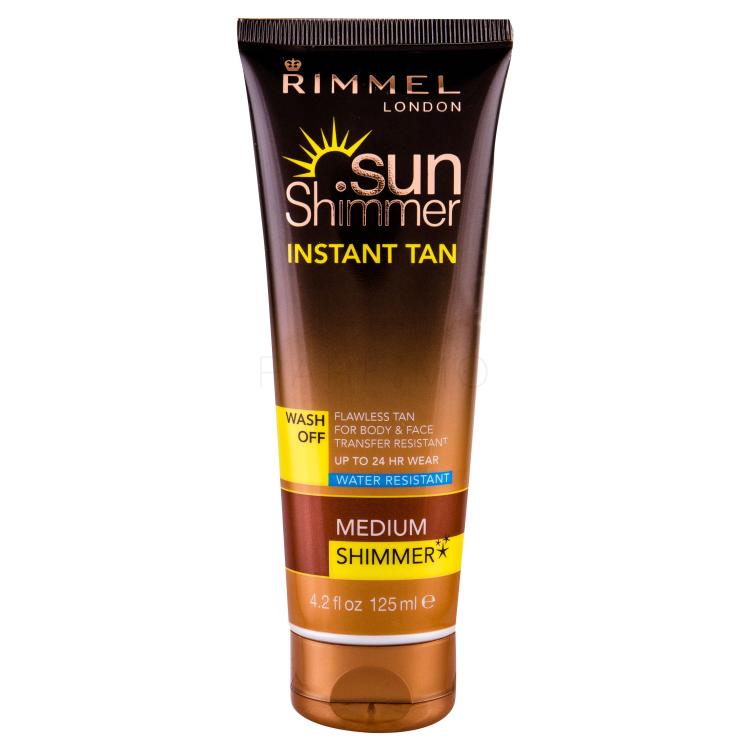 Rimmel London Sun Shimmer Instant Tan Selbstbräuner für Frauen 125 ml Farbton  Medium Shimmer