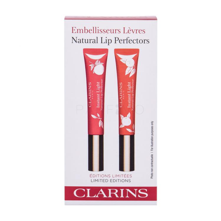 Clarins Instant Light Natural Lip Perfector Geschenkset Lipgloss 12 ml + Lipgloss 14 Juicy Mandarin 12 ml
