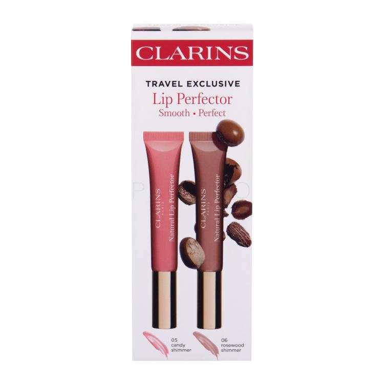 Clarins Natural Lip Perfector Geschenkset Lip Gloss 12 ml + Lip Gloss 12 ml 06 Rosewood Shimmer