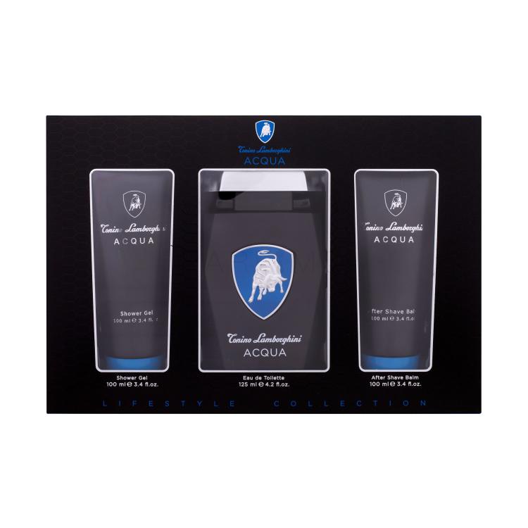 Lamborghini Acqua Geschenkset Edt 125 ml + Duschgel 100 ml + After Shave Balm 100 ml