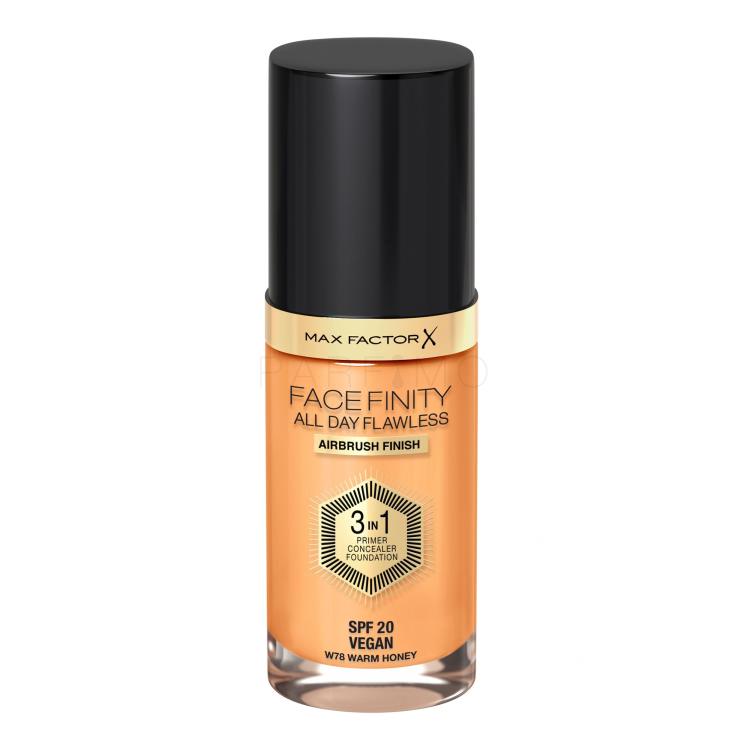 Max Factor Facefinity All Day Flawless SPF20 Foundation für Frauen 30 ml Farbton  W78 Warm Honey