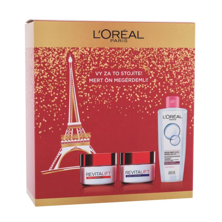 L&#039;Oréal Paris Revitalift Geschenkset Tagescreme Revitalift 50 ml + Nachtcreme Revitalift 50 ml + Mizellarwasser 200 ml