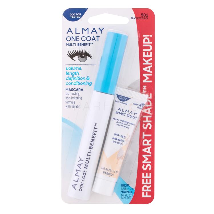 Almay One Coat Geschenkset Mascara Multi-Benefit 7 ml + Make-up Smart Shade 6,5 ml 200 Light Medium