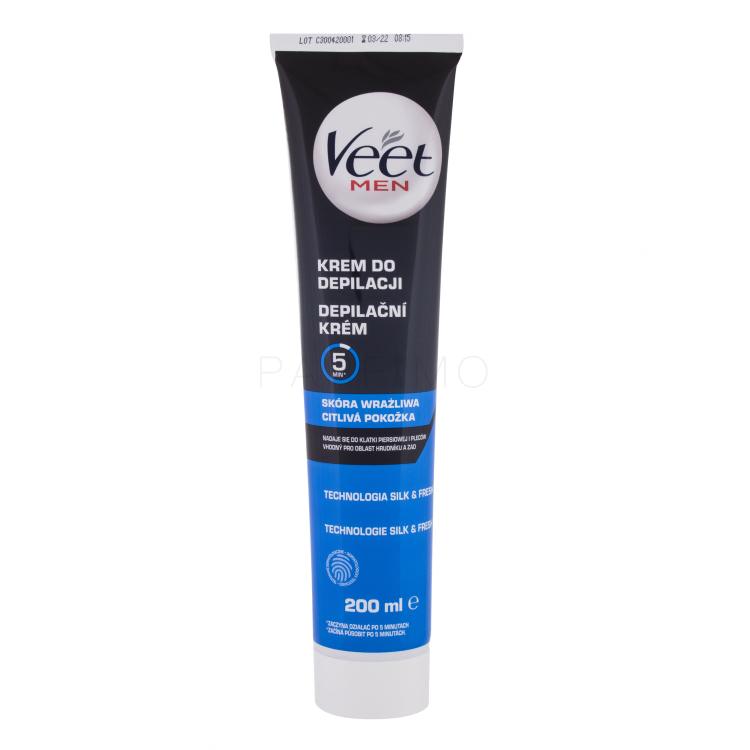 Veet Men Hair Removal Cream Sensitive Skin Depilationspräparat für Herren 200 ml